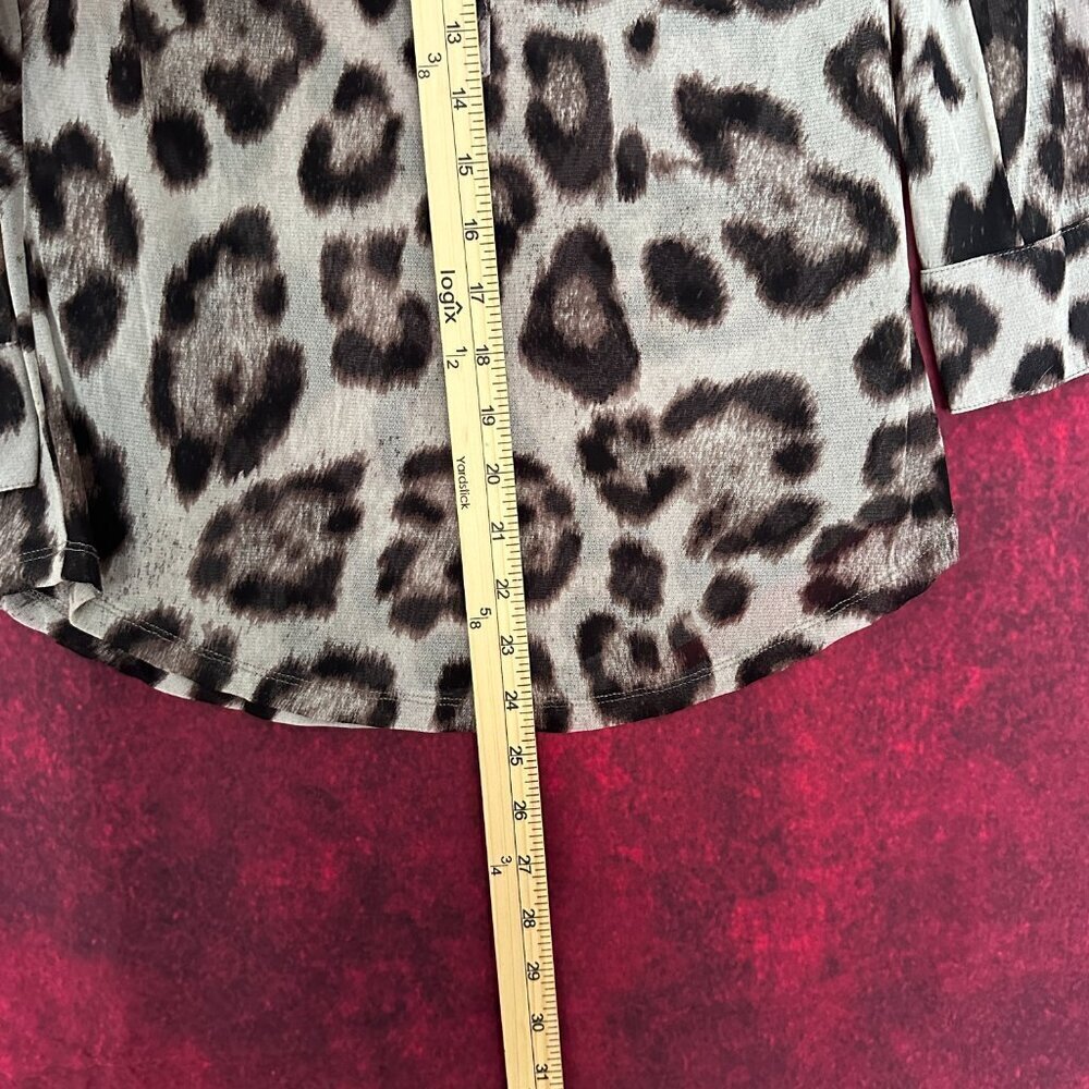 INC INTERNATIONAL CONCEPTS WOMEN'S LONG SLEEVE LEOPARD PRINT BLOUSE, SIZE S-SMAL - Picture 6 of 8